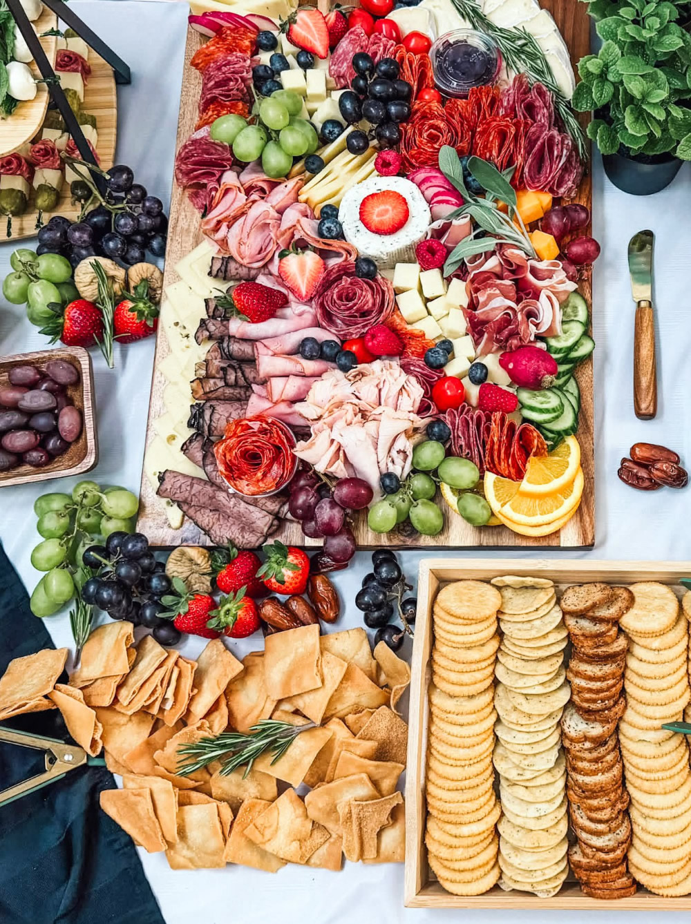 charcuterie tray, table