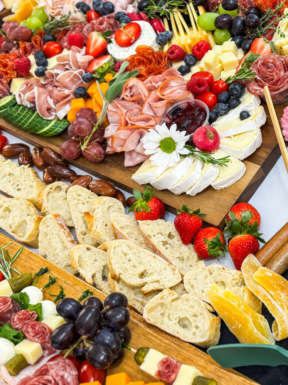 charcuterie tray, table