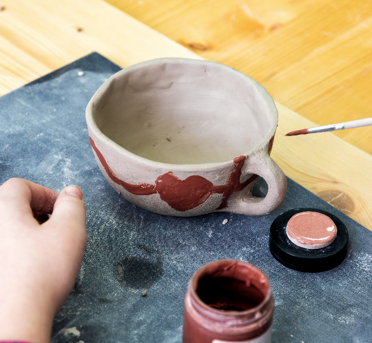 clay painting party for kids